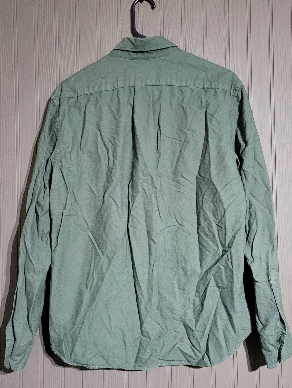 J. Crew Long Sleeve Button Down Shirt Slim Untucked Cotton Green Men's Medium